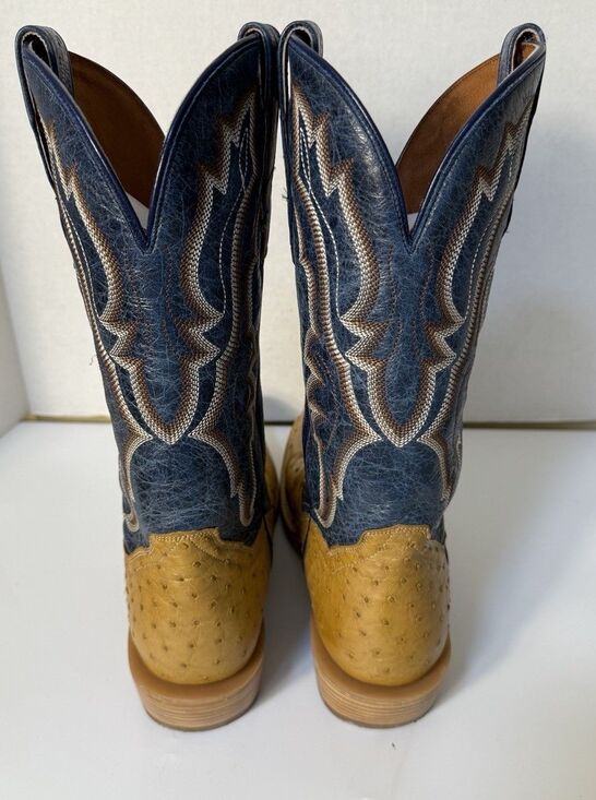Dan Post Brady Western Boots 10 1/2 D Mens Full Quill Ostrich Square Toe Leather main image 10
